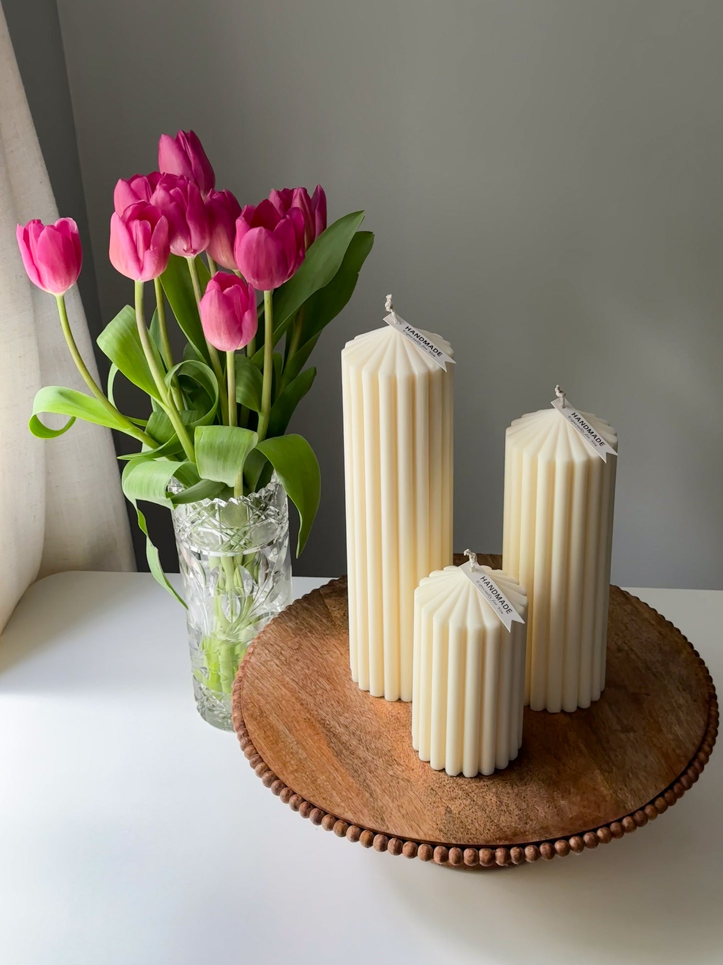 Ribbed Pillar Candles