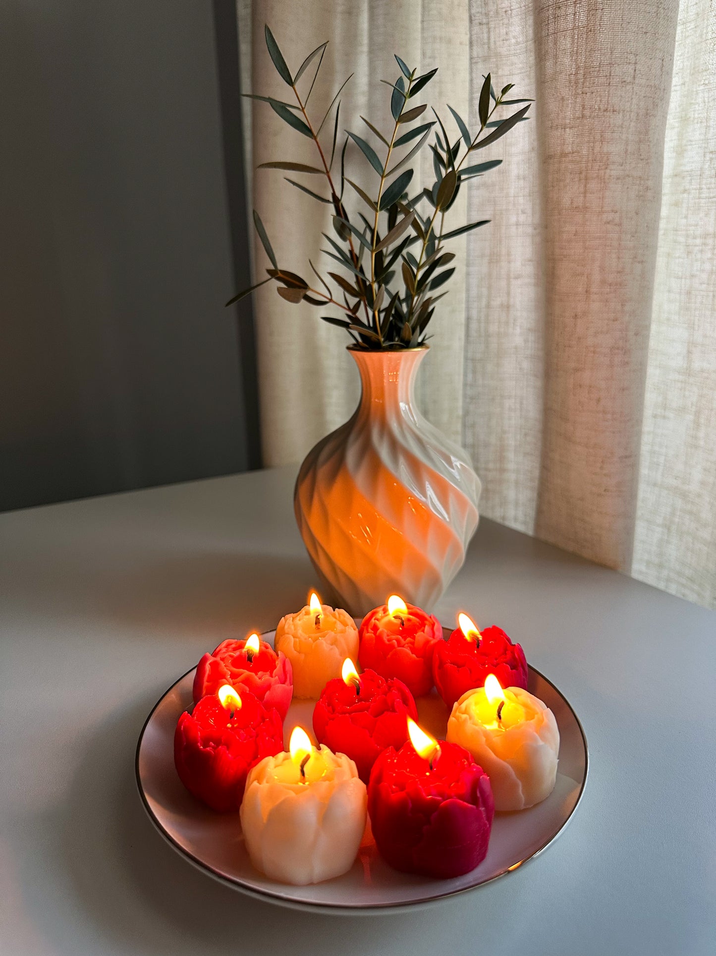 Mini Flower Candle - set of 6