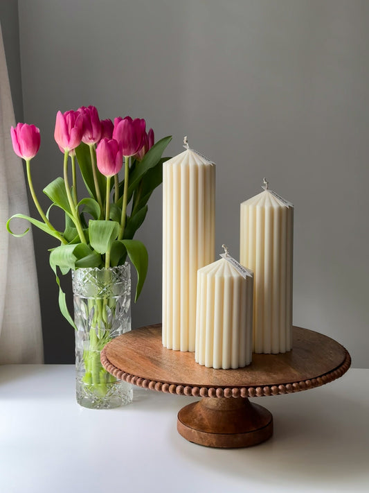Ribbed Pillar Candles