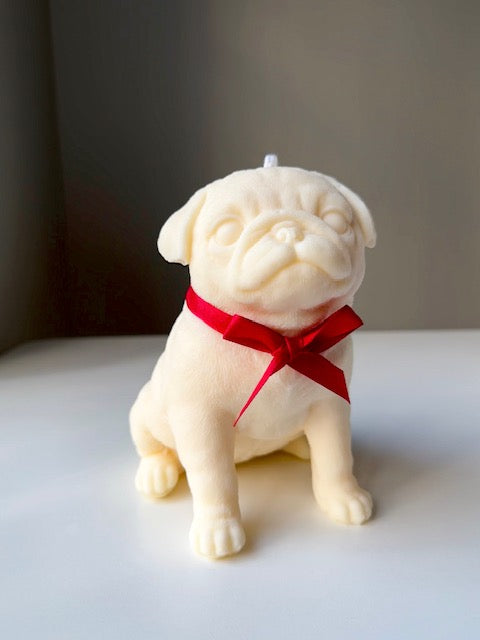 Large Pug Candle